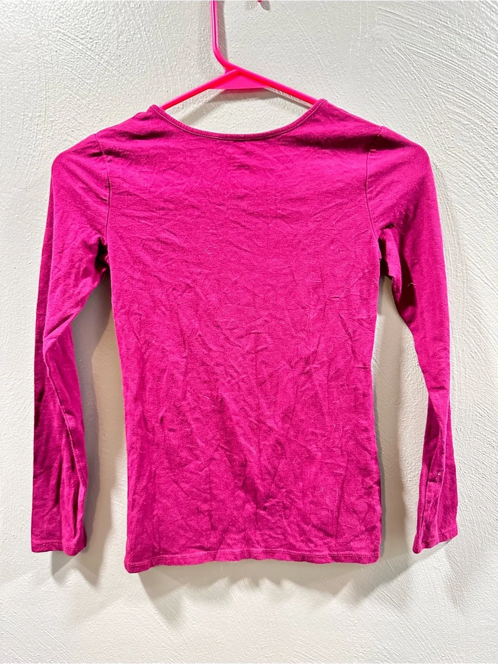 Old Navy Hot Pink Long Sleeve Tee with Sequin 'ONE OF A KIND'